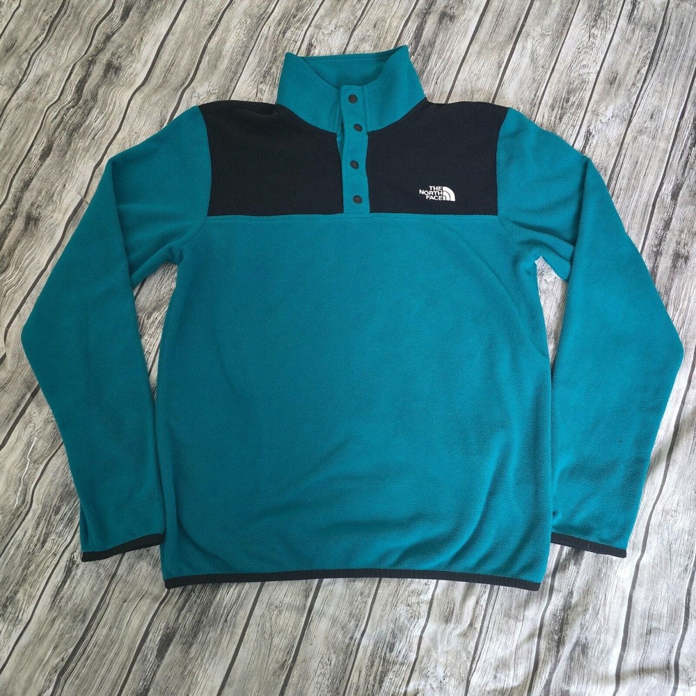 The North Face Pullover Men's Size Small TKA Glacier 1/4 Snap-Neck Fleece Green